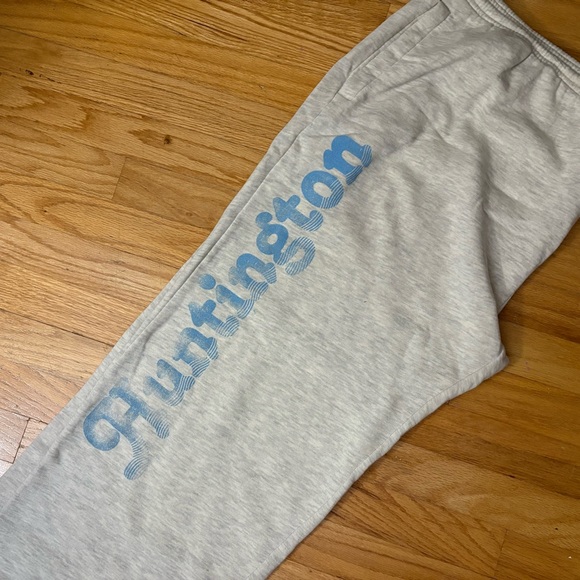 Old Navy Joggers with Blue Number and Huntington on leg. Drawstring, pockets - Picture 2 of 2